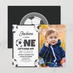 Cute Modern Soccer Budget Photo 1st Birthday