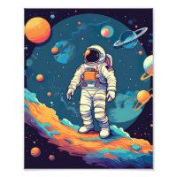 Cute Modern Space Astronaut Alien