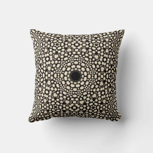 Cute Modern Stylish Black & White Mandala Pattern Cushion