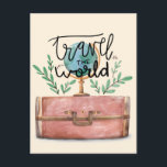 cute modern summer travel watercolor illustration postcard<br><div class="desc">cute summer travel watercolor illustration postcard || eurotrip with friends</div>