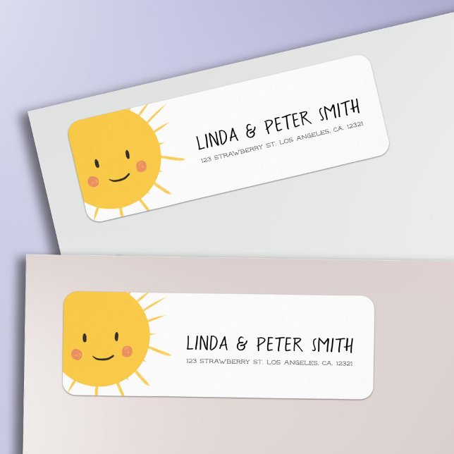 Cute Modern Sun Smiling Return Address (Creator Uploaded)