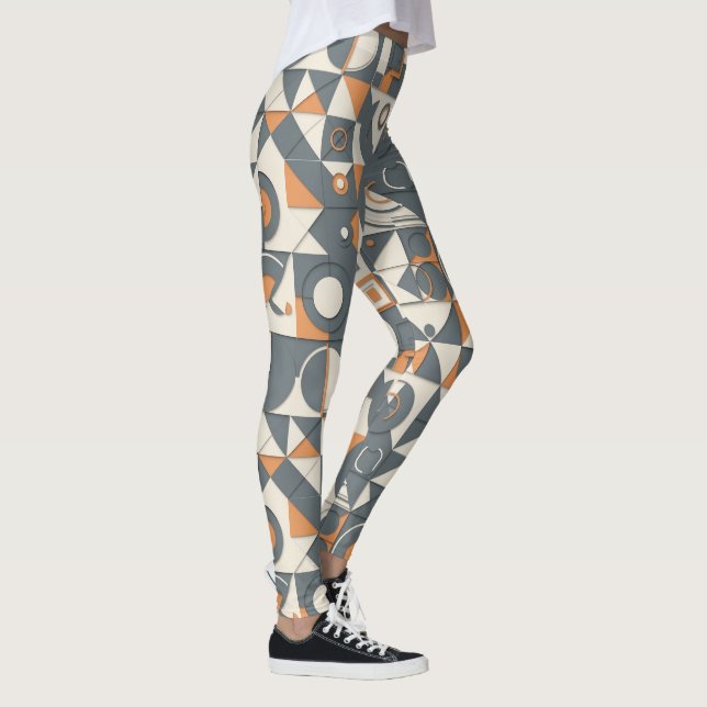 Cute Modern tiled pattern  Leggings (Right)