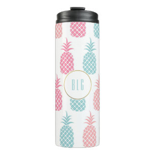 Cute Modern Tropical Pineapple Monogram Tumbler