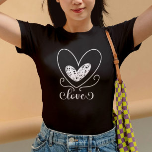 Cute Modern Typography Love Hearts Valentines Day T-Shirt
