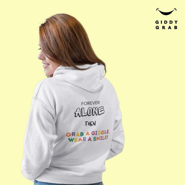Cute Modern Typography Smile Simple Cosy White Hoodie (Creator Uploaded)