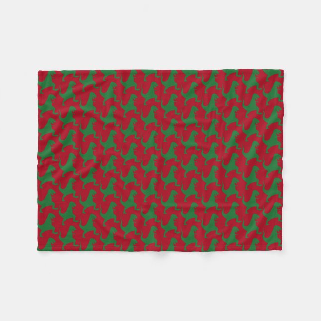 Cute Modern Tyrannosaurus rex Dinosaur Pattern Fleece Blanket (Front (Horizontal))