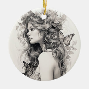 Cute modern uncommon Newlywed Gift for her Wifey Ceramic Tree Decoration