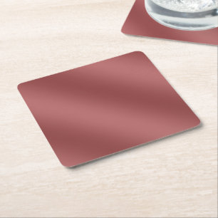 Cute Modern  Watercolor gradient solid red colour  Square Paper Coaster