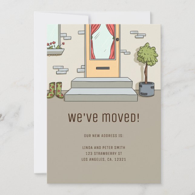 Cute Modern We've Moved Change of Address  Announcement (Front)