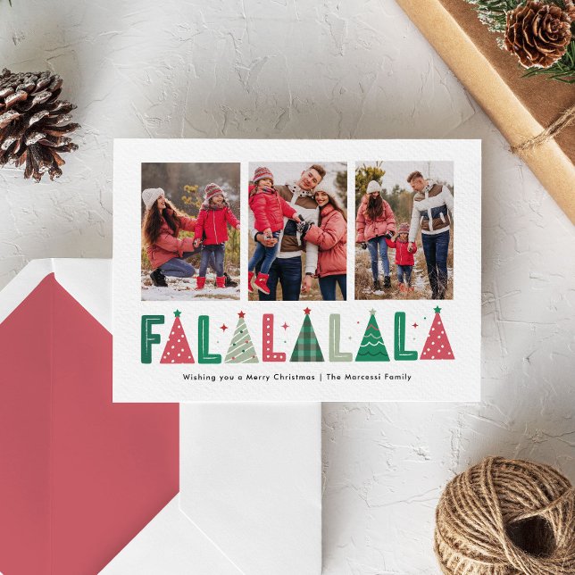 Cute Modern Whimsical Fa La La Holiday Photo (Creator Uploaded)