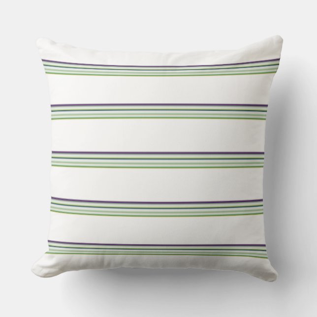 Cute modern white stripes cushion (Front)