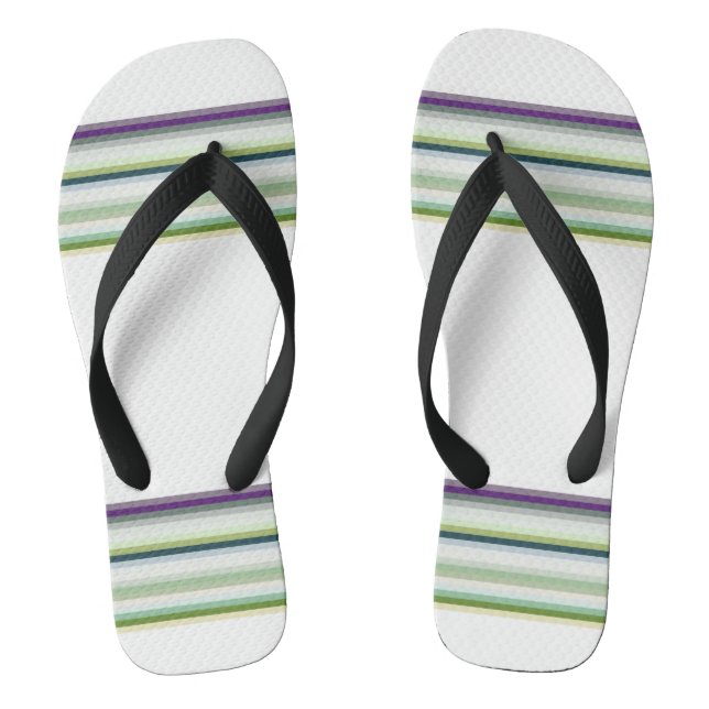 Cute modern white stripes jandals (Footbed)