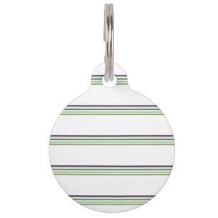 Cute modern white stripes pet tag