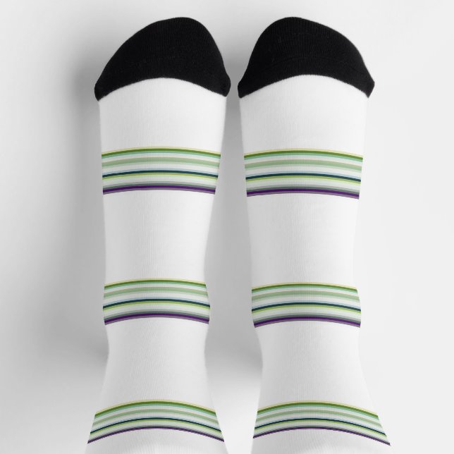Cute modern white stripes socks (Top)