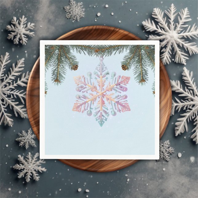 Cute Modern Winter Snowflakes Cute Baby Shower Napkin (Creator Uploaded)