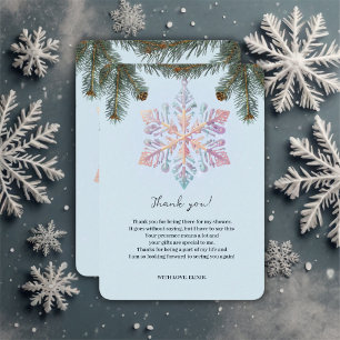 Cute Modern Winter Snowflakes Cute Baby Shower Thank You Card