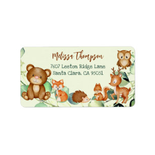 Cute Modern Woodland Whimsical Forest Friends Add Label