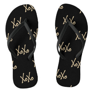 Cute Modern XOXO Typography Jandals
