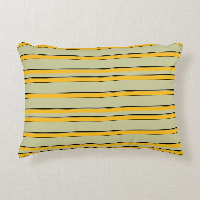 Cute modern yellow stripes decorative cushion (Front)