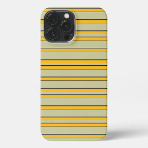 Cute modern yellow stripes iPhone 13 pro max case