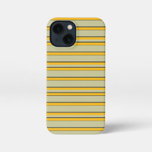 Cute modern yellow stripes iPhone 13 mini case