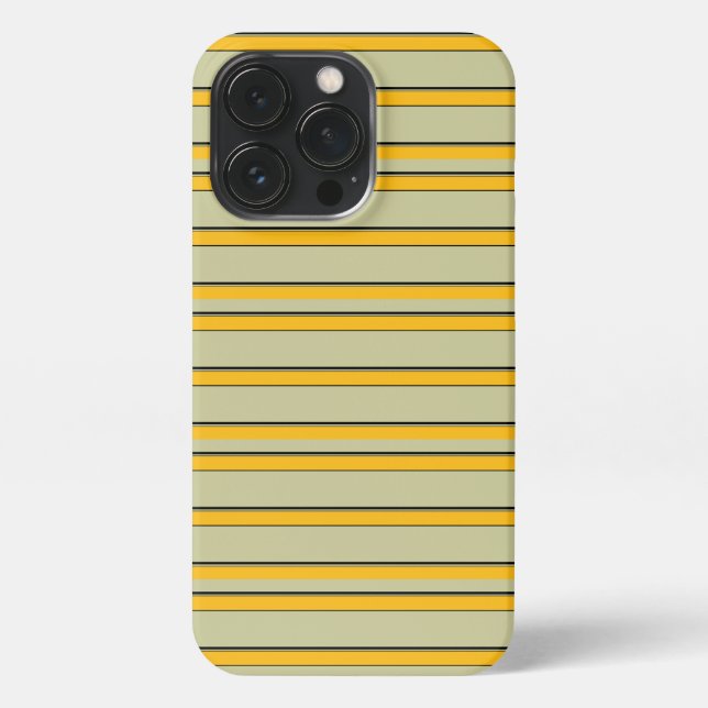Cute modern yellow stripes iPhone case (Back)