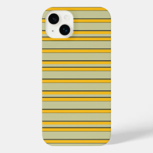 Cute modern yellow stripes iPhone 14 plus case