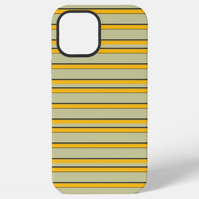 Cute modern yellow stripes iPhone case (Back)