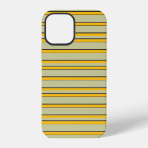 Cute modern yellow stripes iPhone 12 case