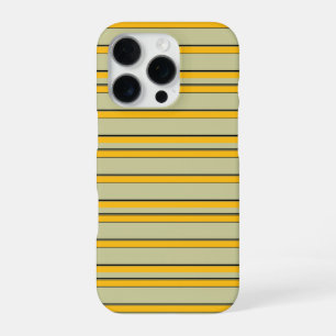 Cute modern yellow stripes iPhone 16 pro case