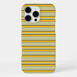Cute modern yellow stripes iPhone 16 pro max case