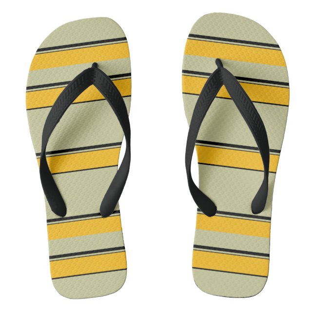 Cute modern yellow stripes jandals (Footbed)