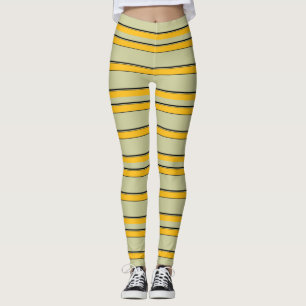 Cute modern yellow stripes leggings