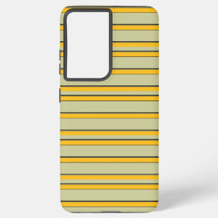 Cute modern yellow stripes samsung galaxy case