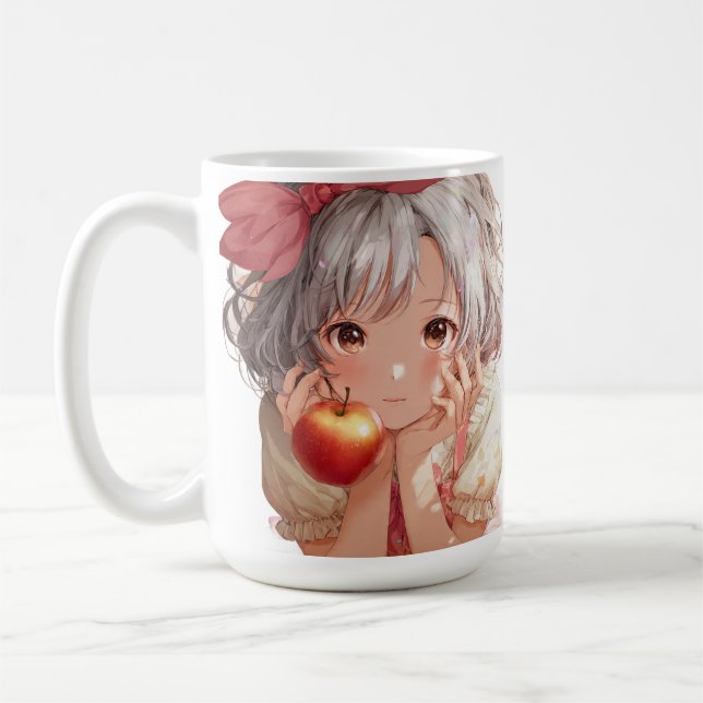 cute moe anime character portrait coffee mug (Left)