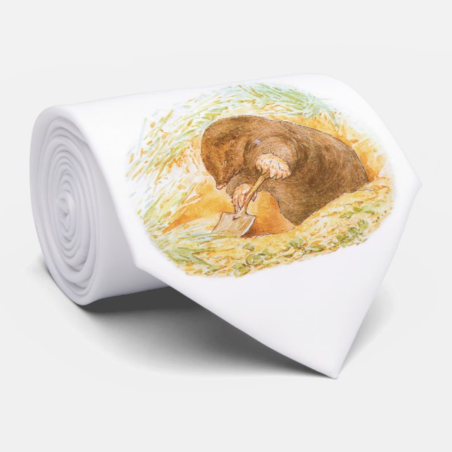 Cute Mole (Animal Art for Kids) (Beatrix Potter) Tie (Rolled)