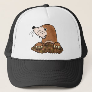 Cute mole funny small animal cartoon art trucker hat