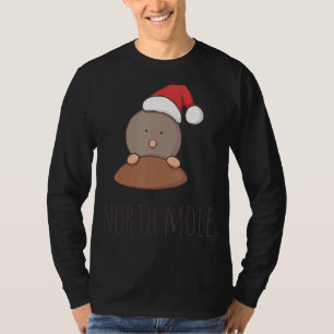 Cute Mole Snowman Santa Hat Holiday Party Christma T-Shirt