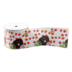Cute Mole, Strawberries, Butterfly Grosgrain Ribbon