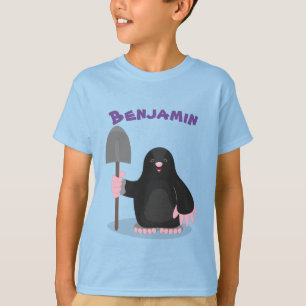 Cute mole with shovel cartoon T-Shirt