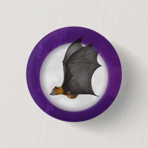 Cute mom and baby bat round badge