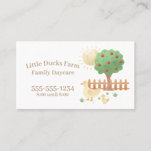 Cute Mom and Baby Duck Childcare Professional Business Card