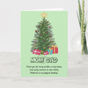 Cute Mom and Dad Christmas Folded Holiday Card