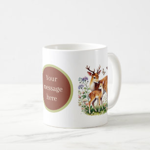 Cute Mom baby deer add message  Coffee Mug