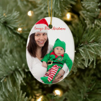Cute Mom Baby In Elf Costume Photo First Christmas