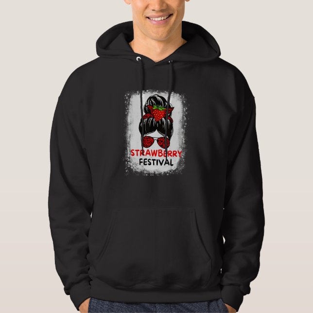 Cute Mom Girl Strawberries Festival Fruit Lovers M Hoodie (Front)