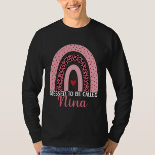 Cute Mom Grandma Blessed To Be Called Nina Leopard T-Shirt