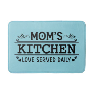 Cute Mom love kitchen word art Bath Mat