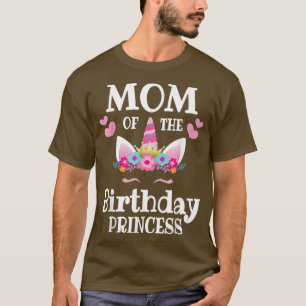 Cute Mom Of The Birthday Princess Unicorn Mommy Mo T-Shirt