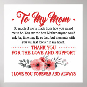 Cute Mom poem love you  Poster